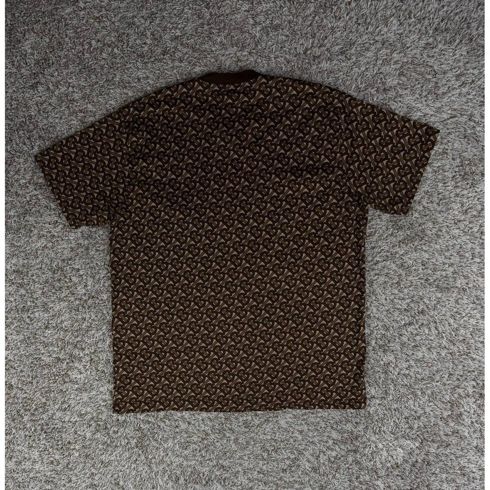Burberry Stripe Monogram Short Sleeve Brown T-Shirt Men's Size Medium - Picture 12 of 12